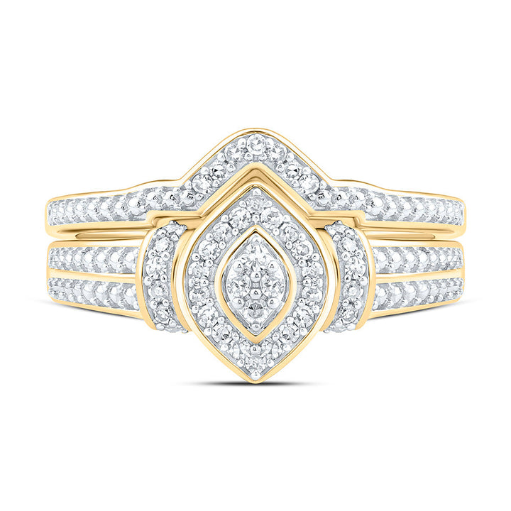 1/5CTW-NAT DIA NK FASHION MARQUISE BRIDAL SET Daisy Joyeria