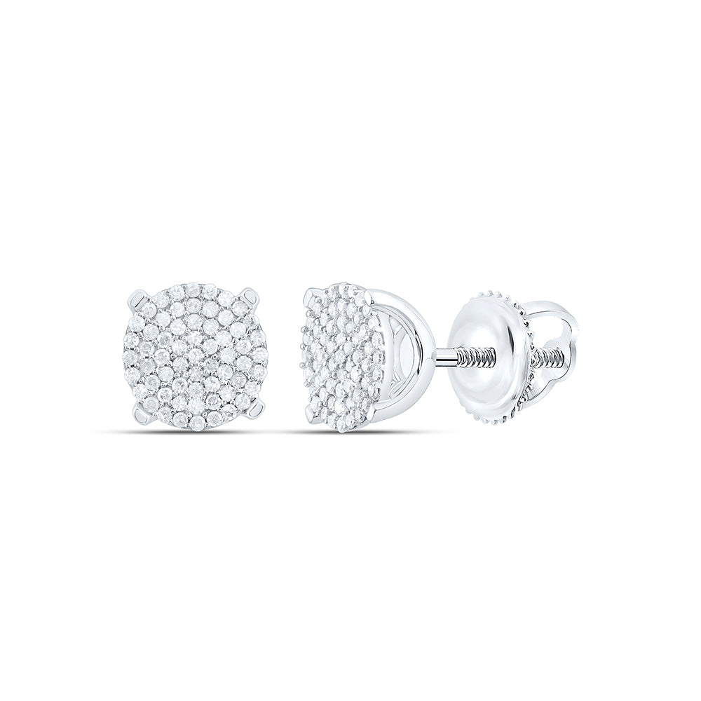 1/4CTW-NAT DIA P1 GIFT MICRO-PAVE ROUND EARRING Daisy Joyeria