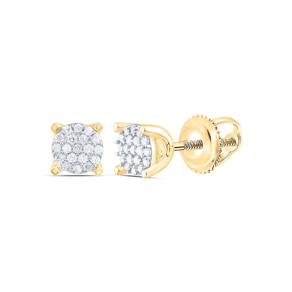 1/10CTW-NAT DIA P1 GIFT MICRO-PAVE ROUND EARRING Daisy Joyeria