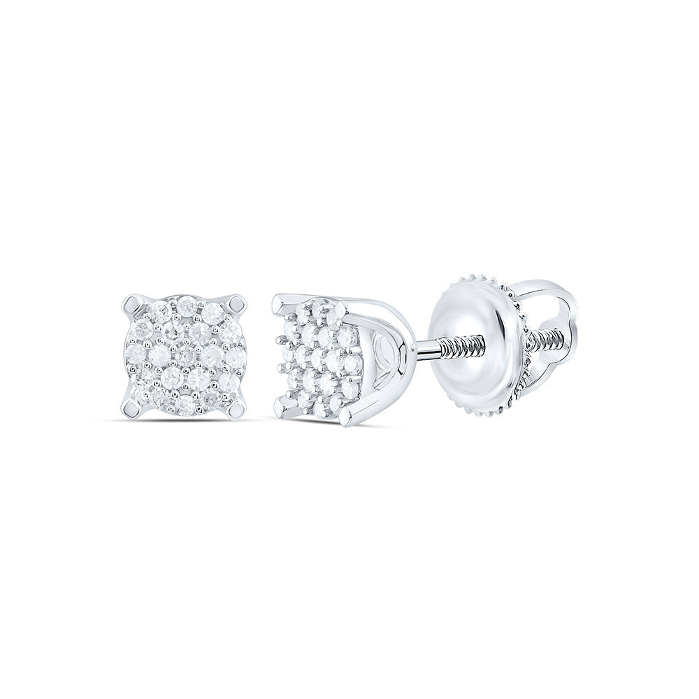 1/10CTW-NAT DIA P1 GIFT MICRO-PAVE ROUND EARRING Daisy Joyeria