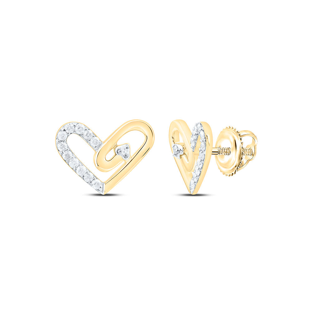 1/5CTW-NAT DIA P1 GIFT HEART EARRING Daisy Joyeria