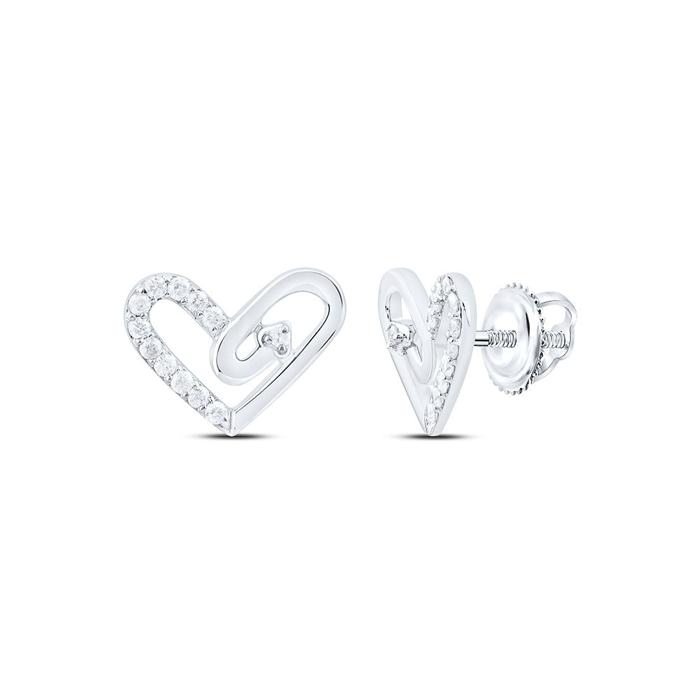 1/5CTW-NAT DIA P1 GIFT HEART EARRING Daisy Joyeria