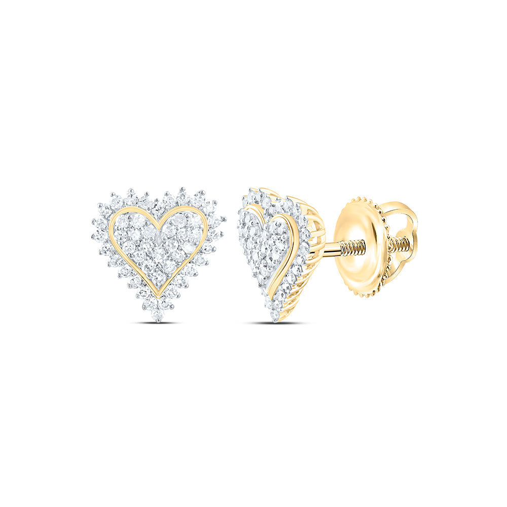 1/5CTW-NAT DIA NK FASHION HEART EARRING Daisy Joyeria