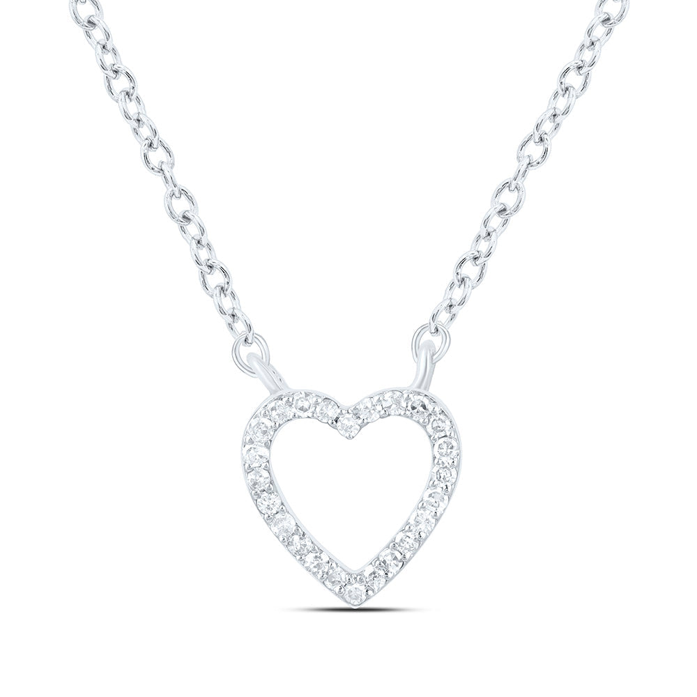 1/20CTW-NAT DIA P1N GIFT HEART NECKLACE (18 INCH) Daisy Joyeria