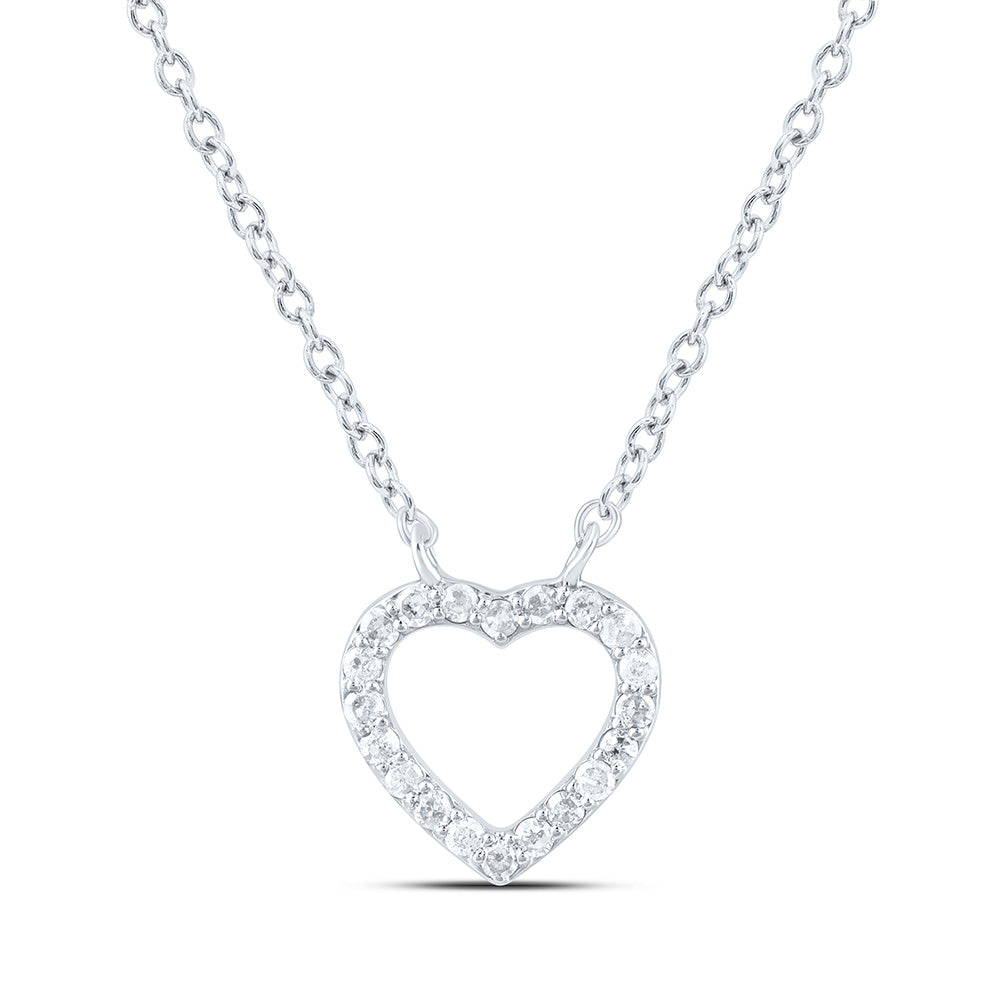 1/10CTW-NAT DIA P1N GIFT HEART NECKLACE (18 INCH) Daisy Joyeria