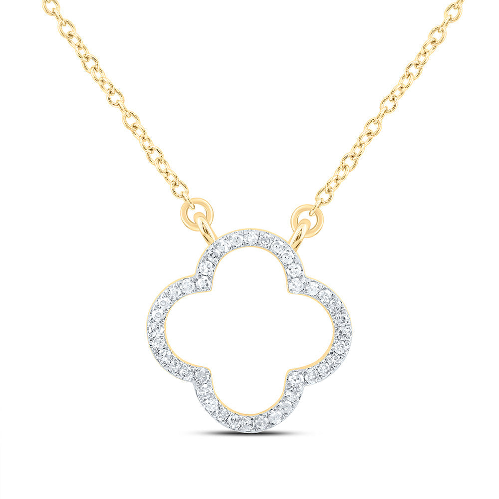 1/10CTW-NAT DIA P1 GIFT CLOVER NECKLACE (18 INCH) Daisy Joyeria