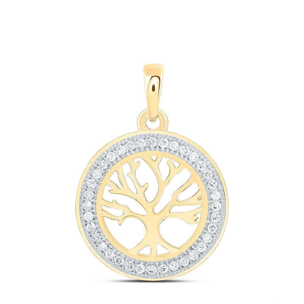 1/10CTW-NAT DIA P1 GIFT TREE ROUND PENDANT Daisy Joyeria
