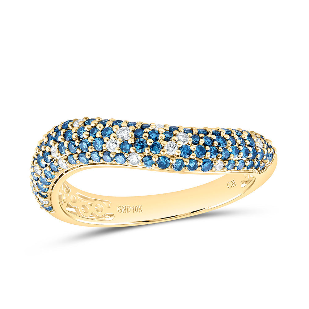 5/8CTW-NAT DIA CN FASHION BLUE DIAMOND BAND Daisy Joyeria