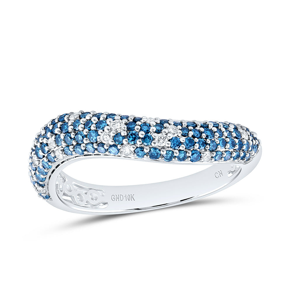 5/8CTW-NAT DIA CN FASHION BLUE DIAMOND BAND Daisy Joyeria