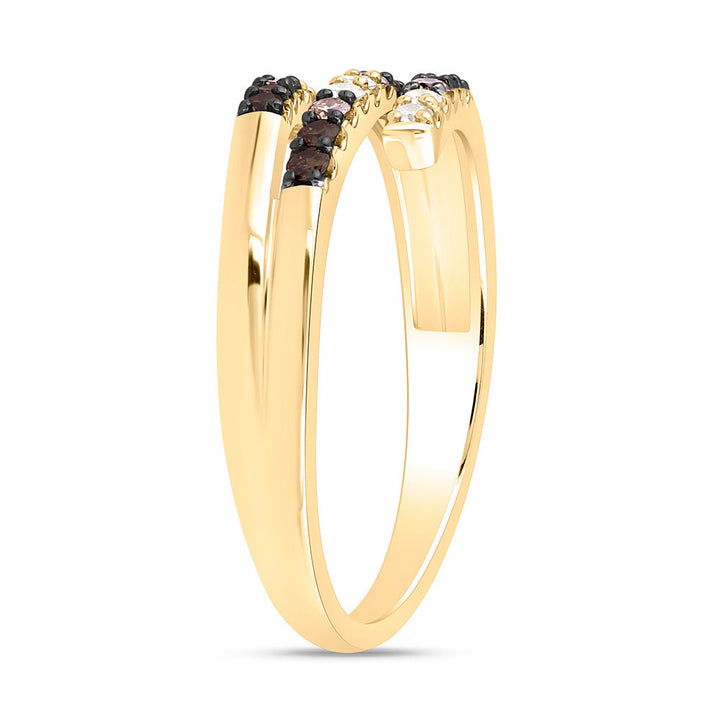1/4CTW-NAT DIA NK FASHION COGNAC NATURAL RING Daisy Joyeria