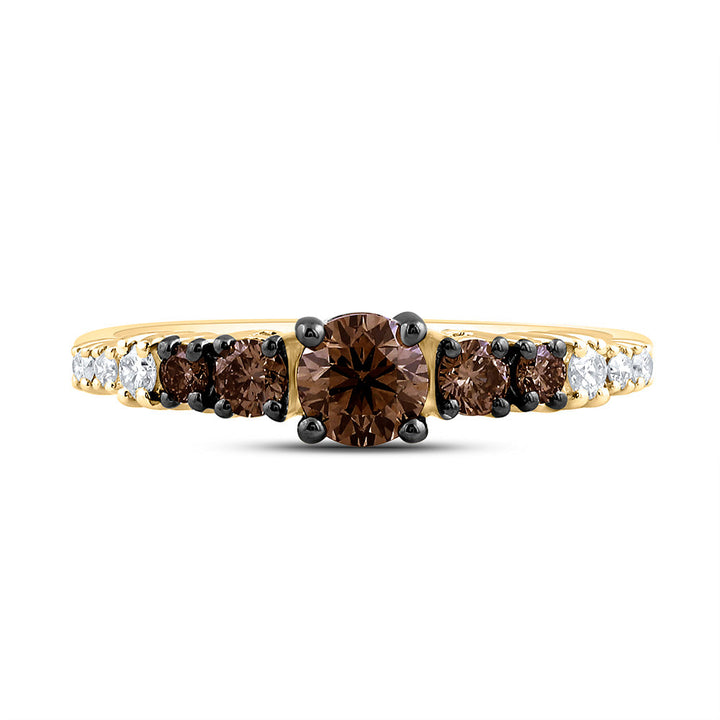 5/8CTW-NAT DIA NK 1/3CT-CRD-BR FASHION COGNAC NATURAL RING Daisy Joyeria