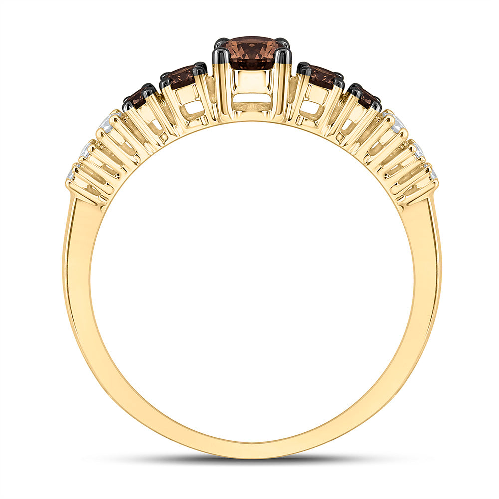 5/8CTW-NAT DIA NK 1/3CT-CRD-BR FASHION COGNAC NATURAL RING Daisy Joyeria
