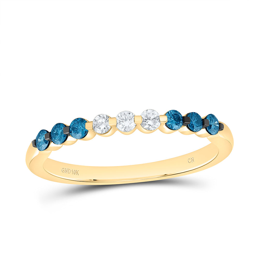 1/3CTW-NAT DIA CN FASHION BLUE DIAMOND BAND Daisy Joyeria