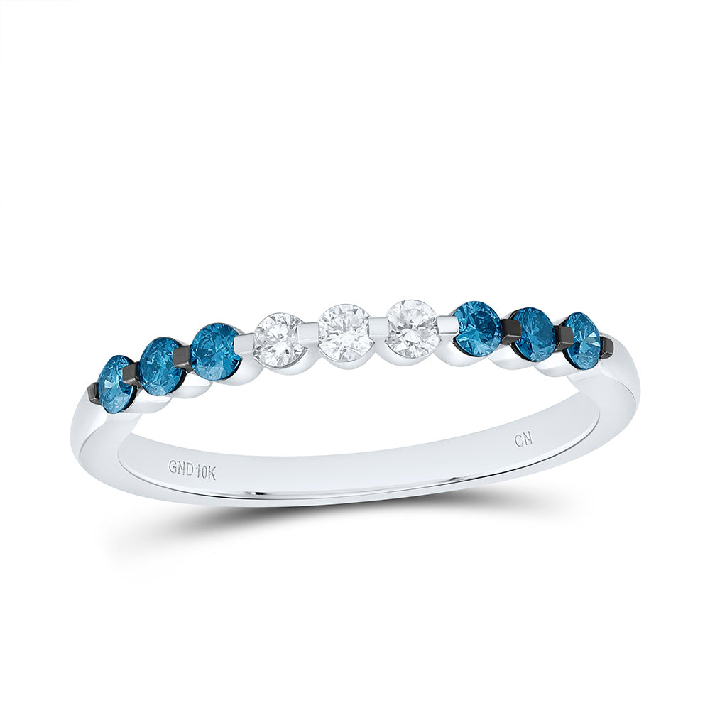 1/3CTW-NAT DIA CN FASHION BLUE DIAMOND BAND Daisy Joyeria