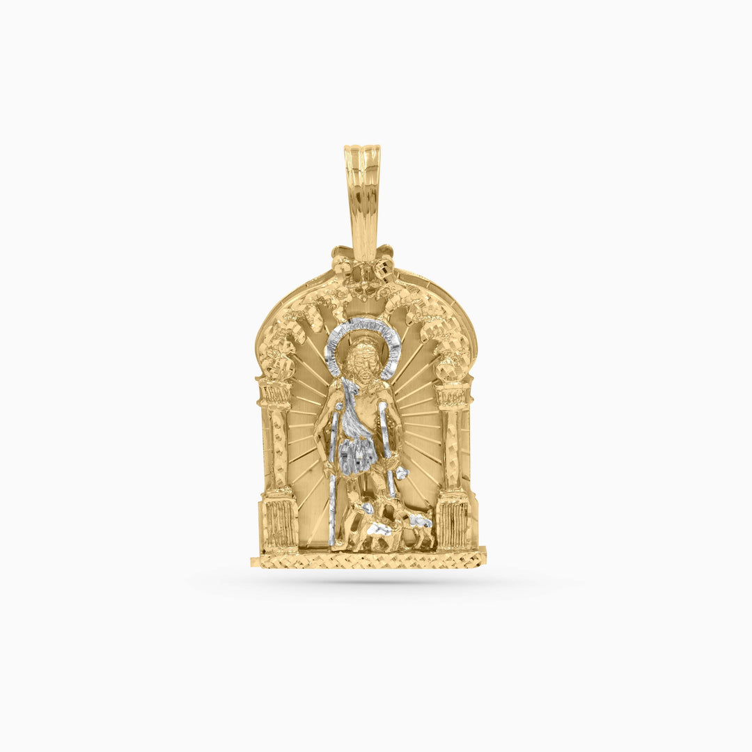 Dije Religioso de San Lázaro con Detalles Artesanales 10k Daisy Joyeria
