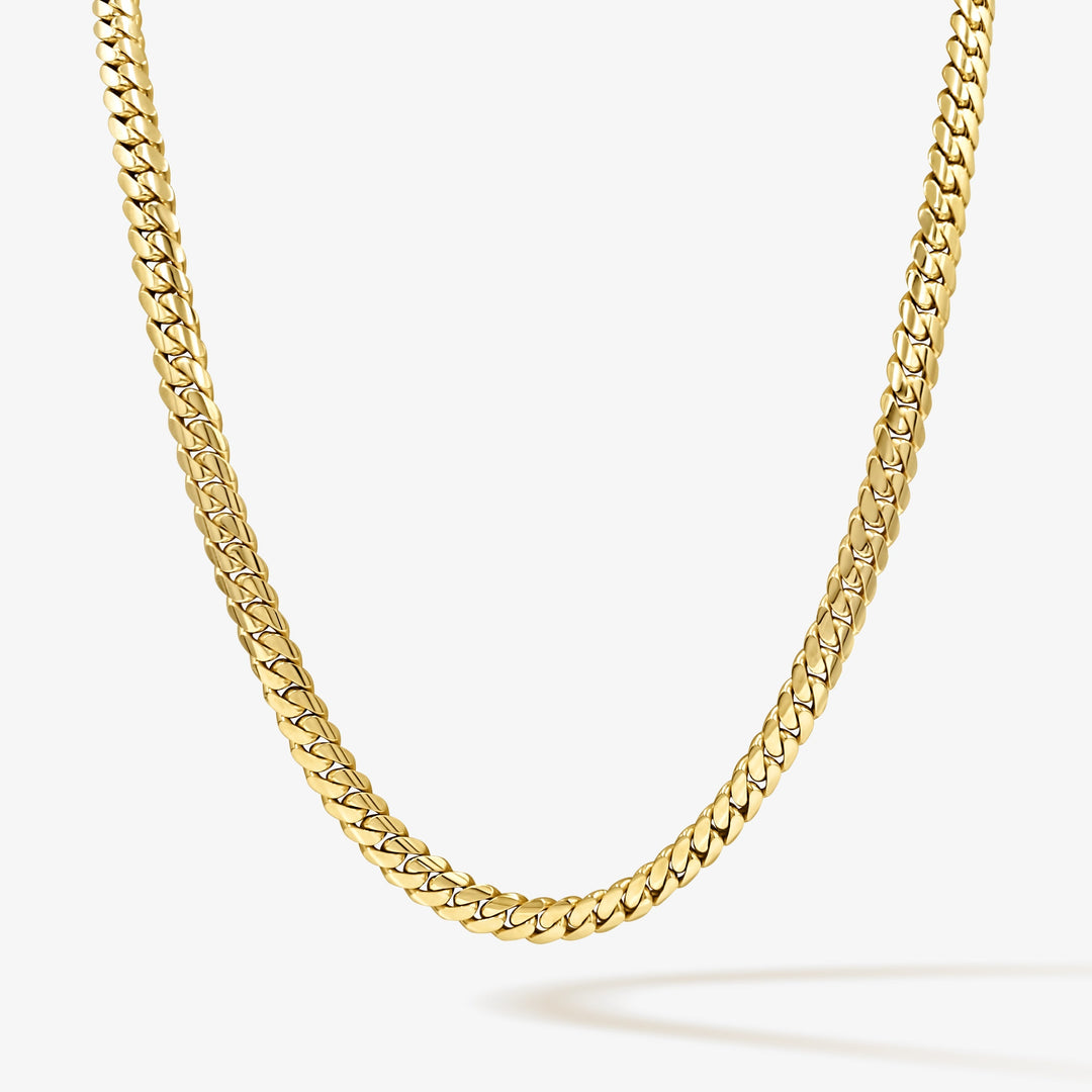 9mm Cadena Cubana - Oro Solido Hecha a Mano en Miami Daisy Joyeria