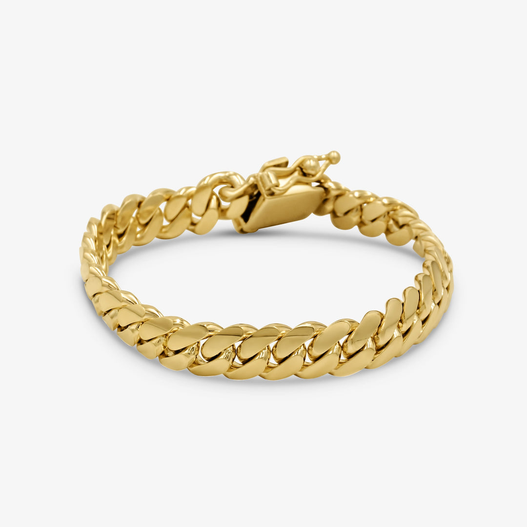 8mm Manilla Cubana - Oro Solido Hecha a Mano en Miami Daisy Joyeria