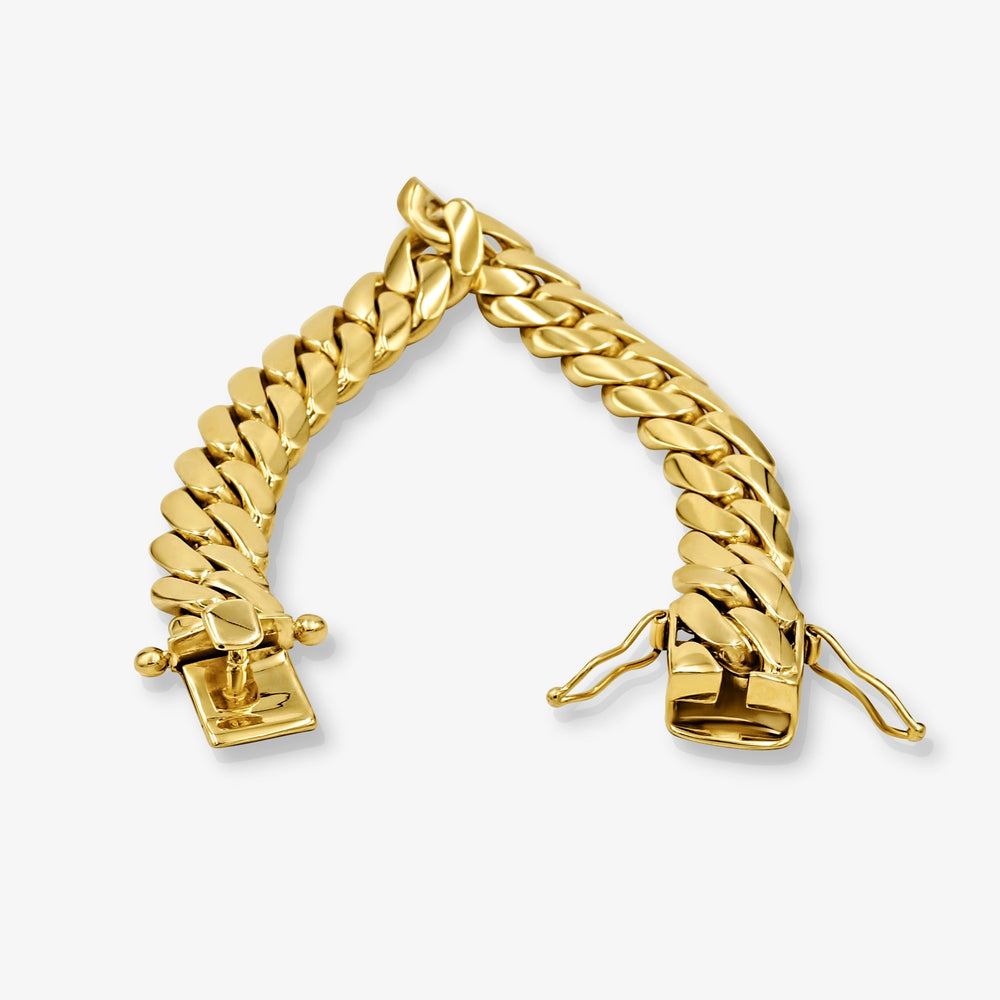 14mm Manilla Cubana - Oro Solido Hecha a Mano en Miami Daisy Joyeria