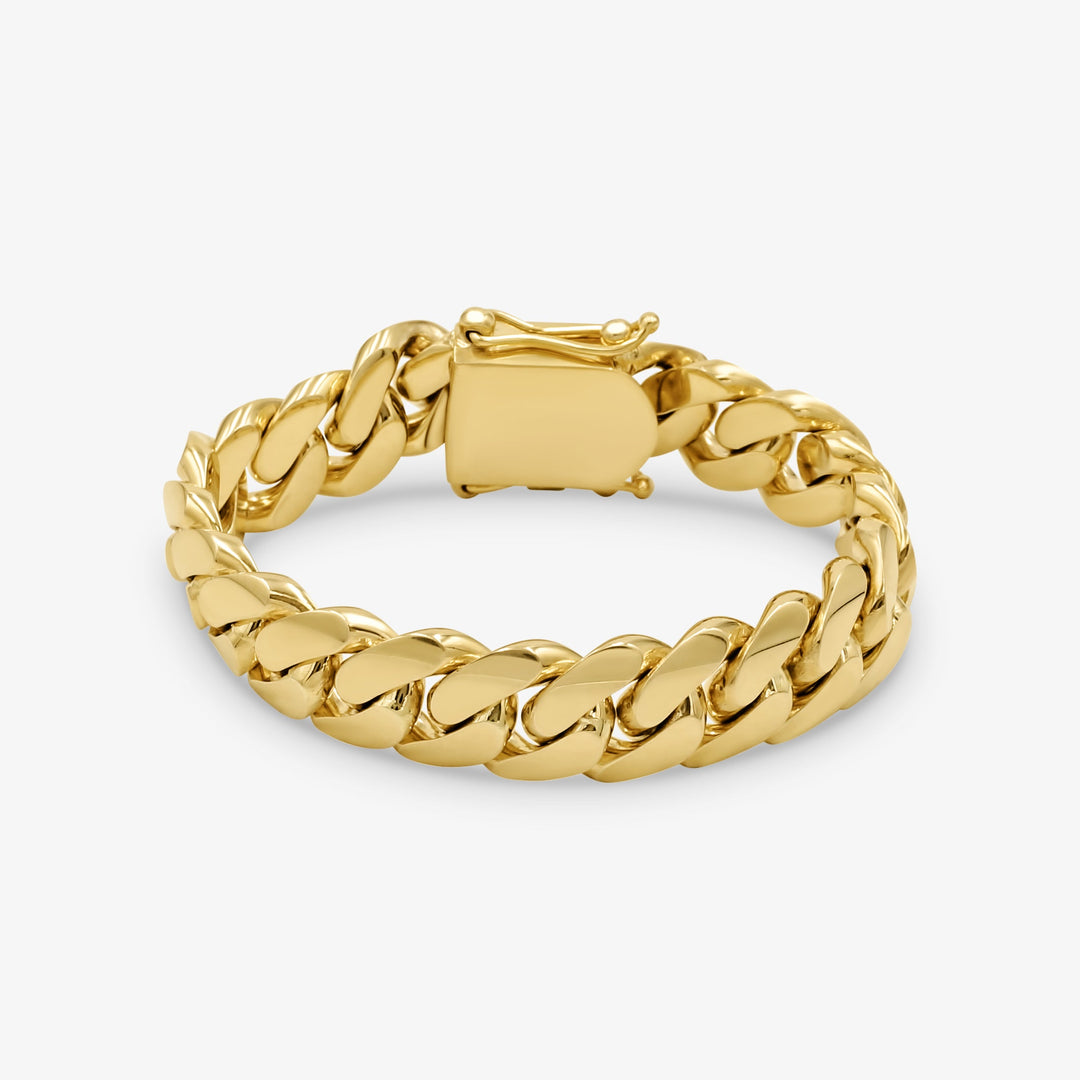 14mm Manilla Cubana - Oro Solido Hecha a Mano en Miami Daisy Joyeria