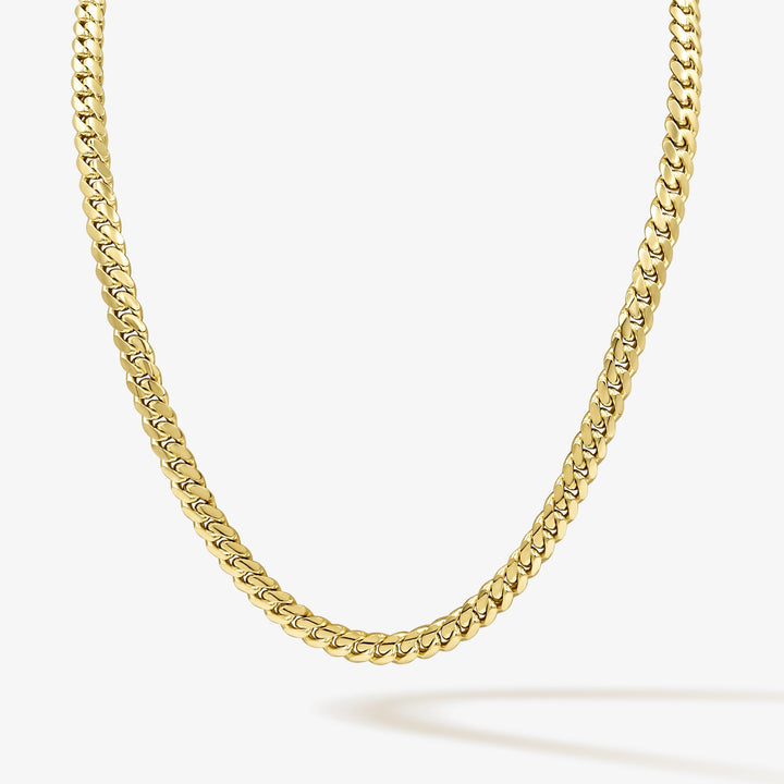 8mm Cadena Cubana - Oro Solido Hecha a Mano en Miami Daisy Joyeria