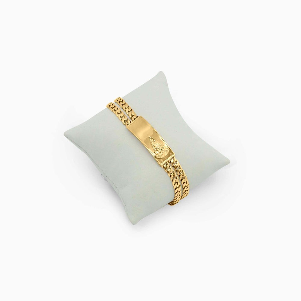 Pulsera de Oro con La Virgen de la Caridad Del Cobre en 10k Daisy Joyeria