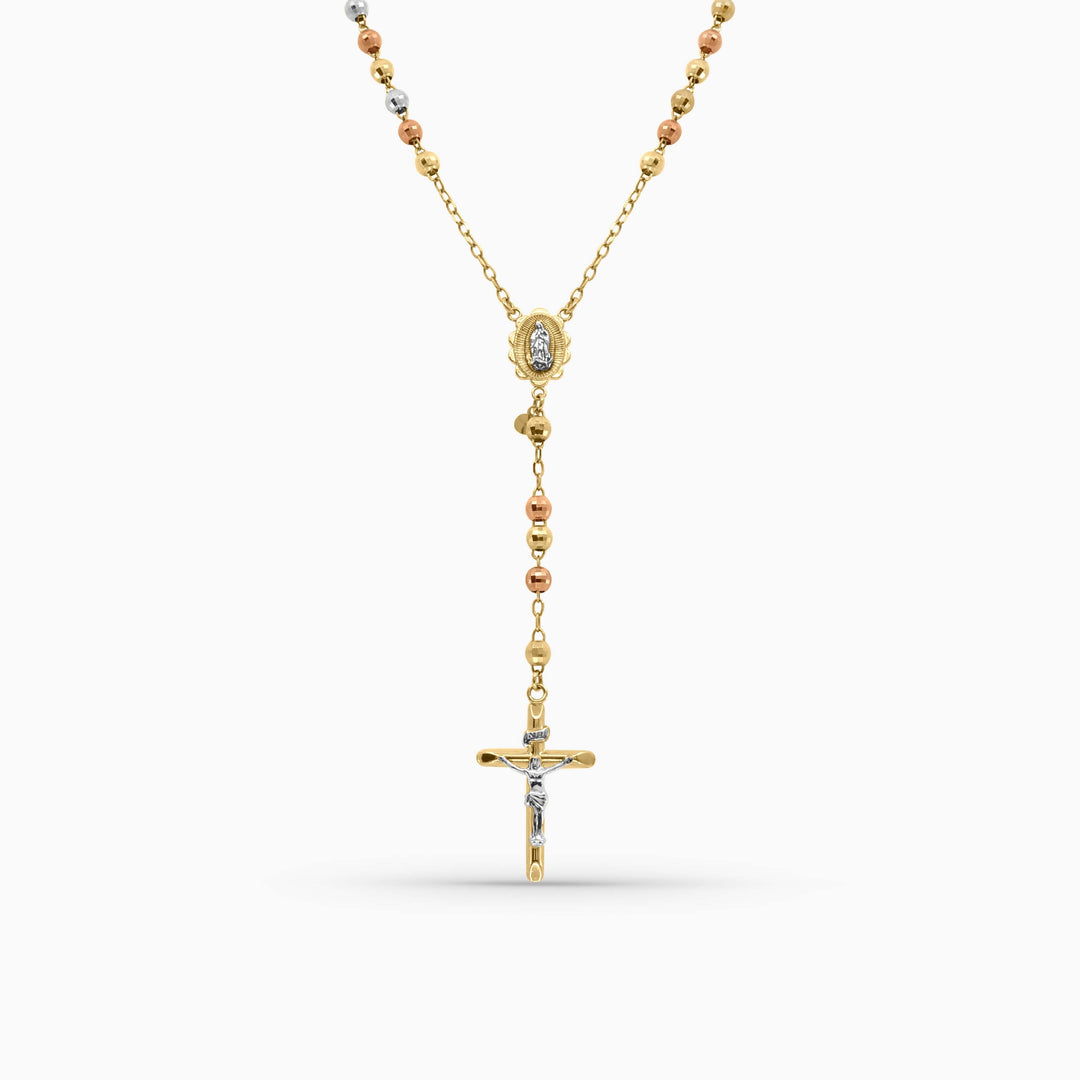 Rosario Tricolor en Oro 10K Daisy Joyeria