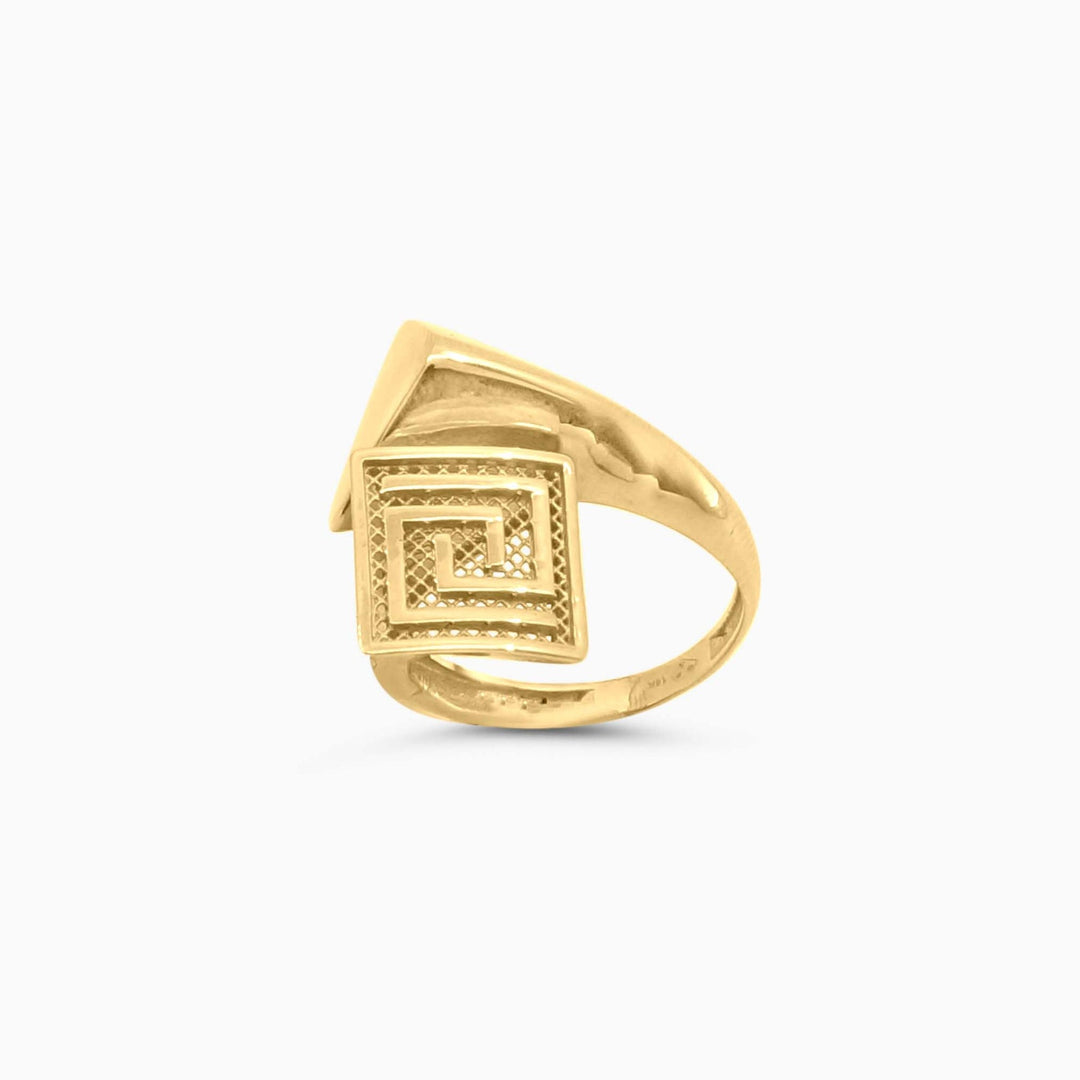 Anillo Cuadro Geométrico en Oro 14K Daisy Joyeria