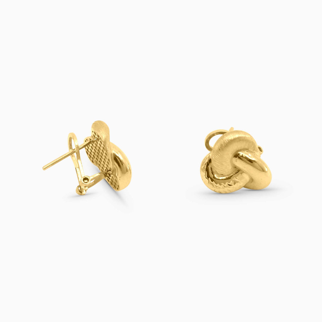Aretes Nudo Triple Texturizado en 10k Daisy Joyeria