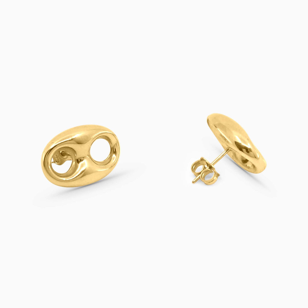 Aretes Ovalados Modernos puff en 14k Daisy Joyeria