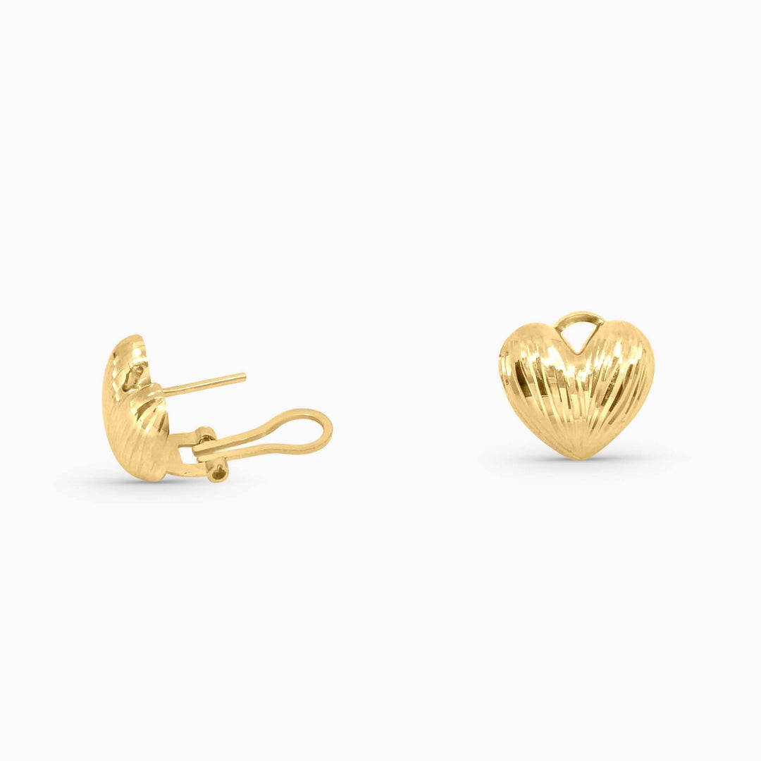 Aretes de Corazon corte brillo en 10k Daisy Joyeria