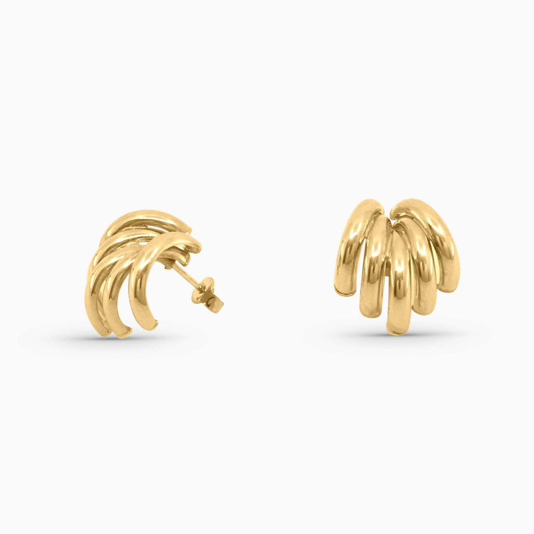 Aretes tubos Clasico Pulidos en 10k Daisy Joyeria