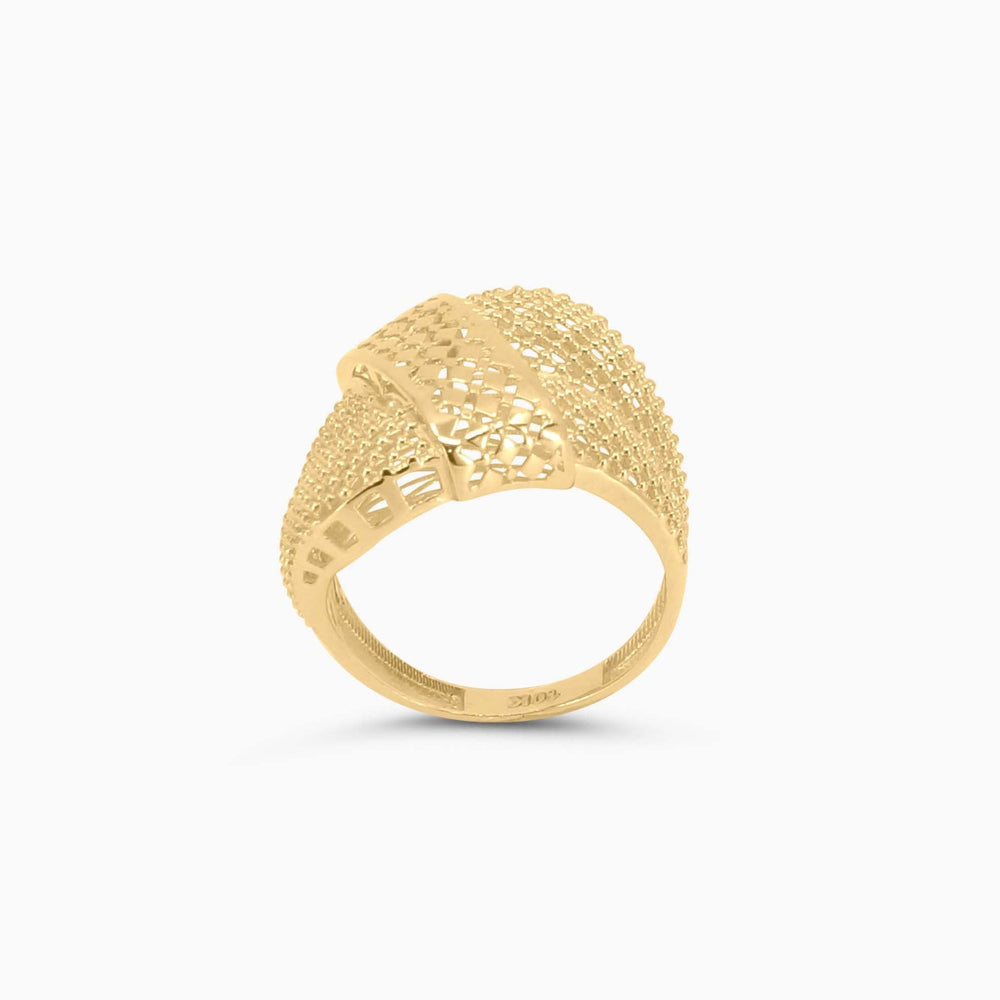 Anillo de Malla Fancy en Oro 10K Pochy Jewelry