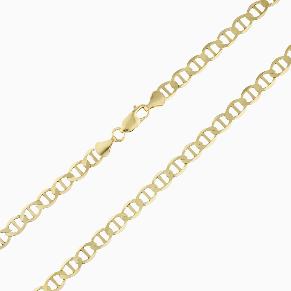 Collar de Eslabón Marinero Plano en Oro 10K Pochy Jewelry