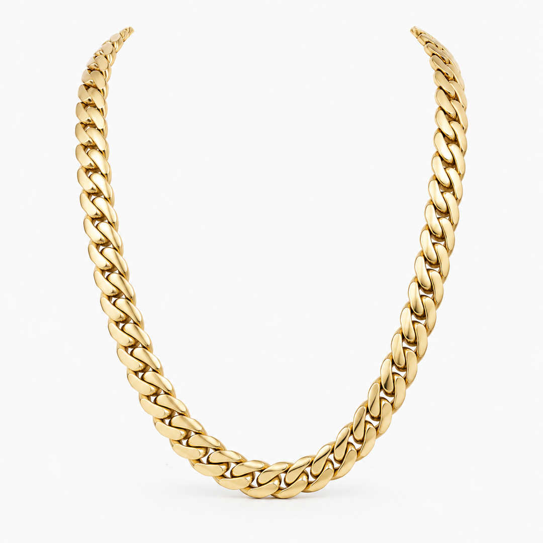 Cadena Cubana Hollow en Oro 10K Daisy Joyeria