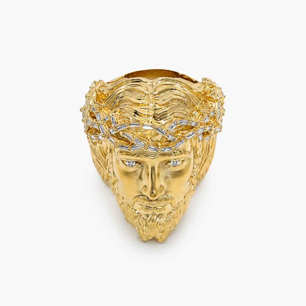 Anillo de Hombre Rostro de Jesús en Oro 10K Daisy Joyeria