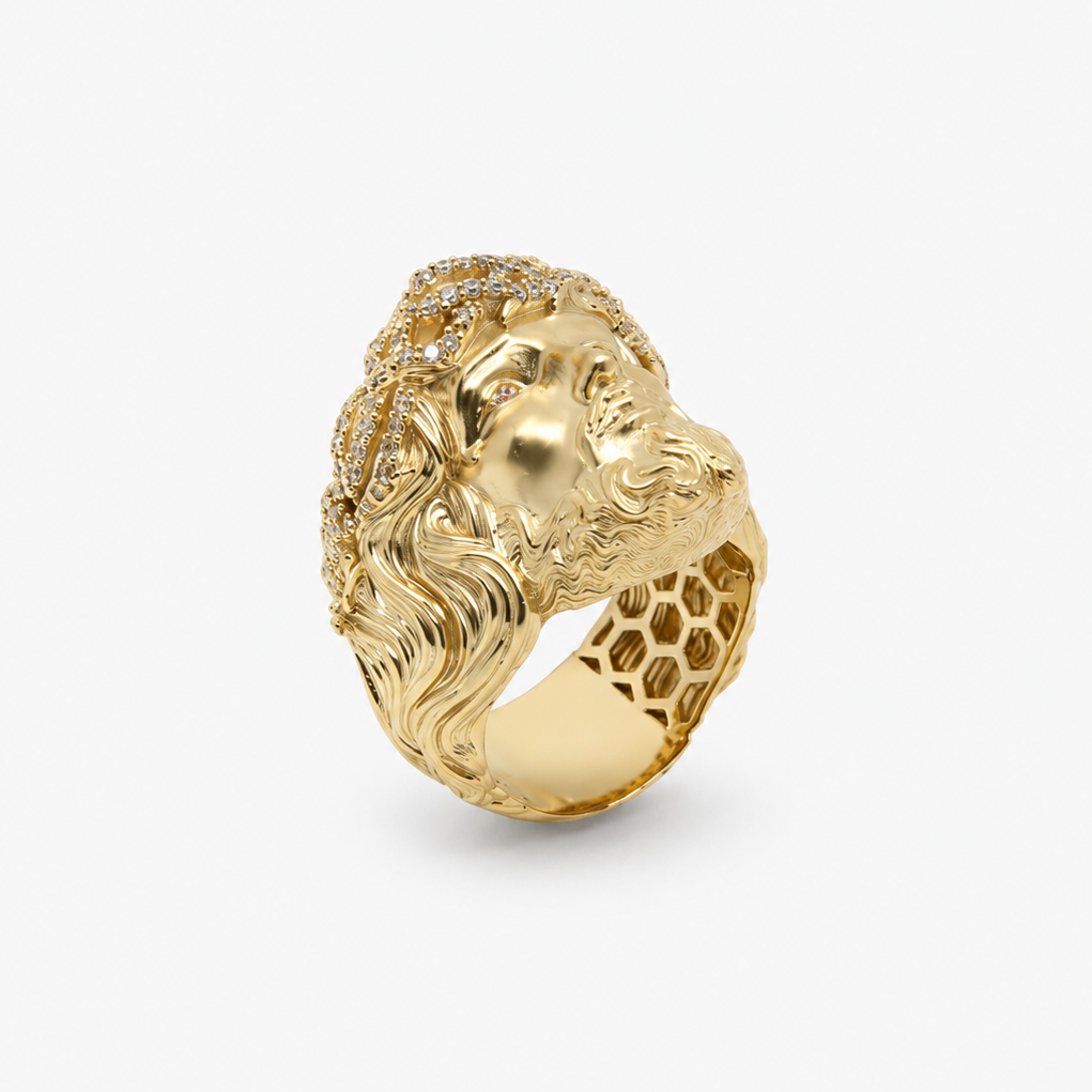 Anillo de Hombre Rostro de Jesús en Oro 10K Daisy Joyeria