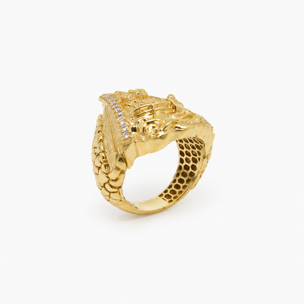 Anillo de Hombre Virgen de la Caridad del Cobre en Oro 10K Daisy Joyeria