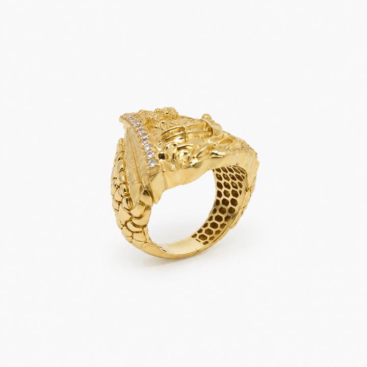 Anillo de Hombre Virgen de la Caridad del Cobre en Oro 10K Daisy Joyeria