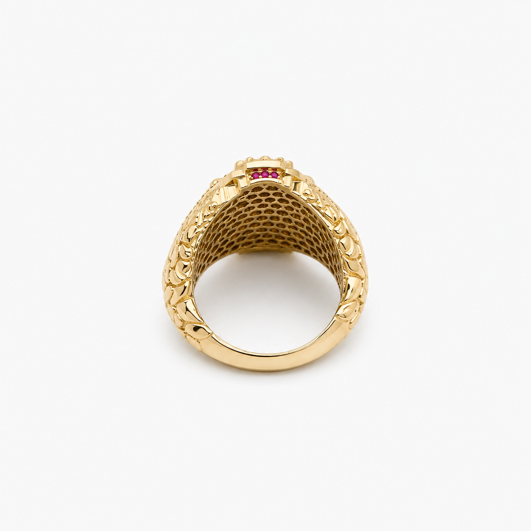 Anillo de Hombre Virgen de la Caridad del Cobre en Oro 10K Daisy Joyeria