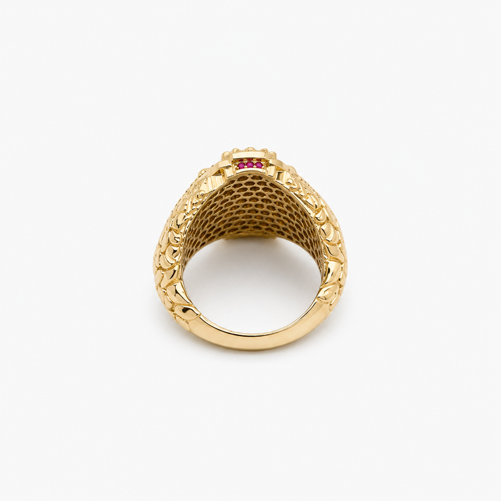 Anillo de Hombre Virgen de la Caridad del Cobre en Oro 10K Daisy Joyeria