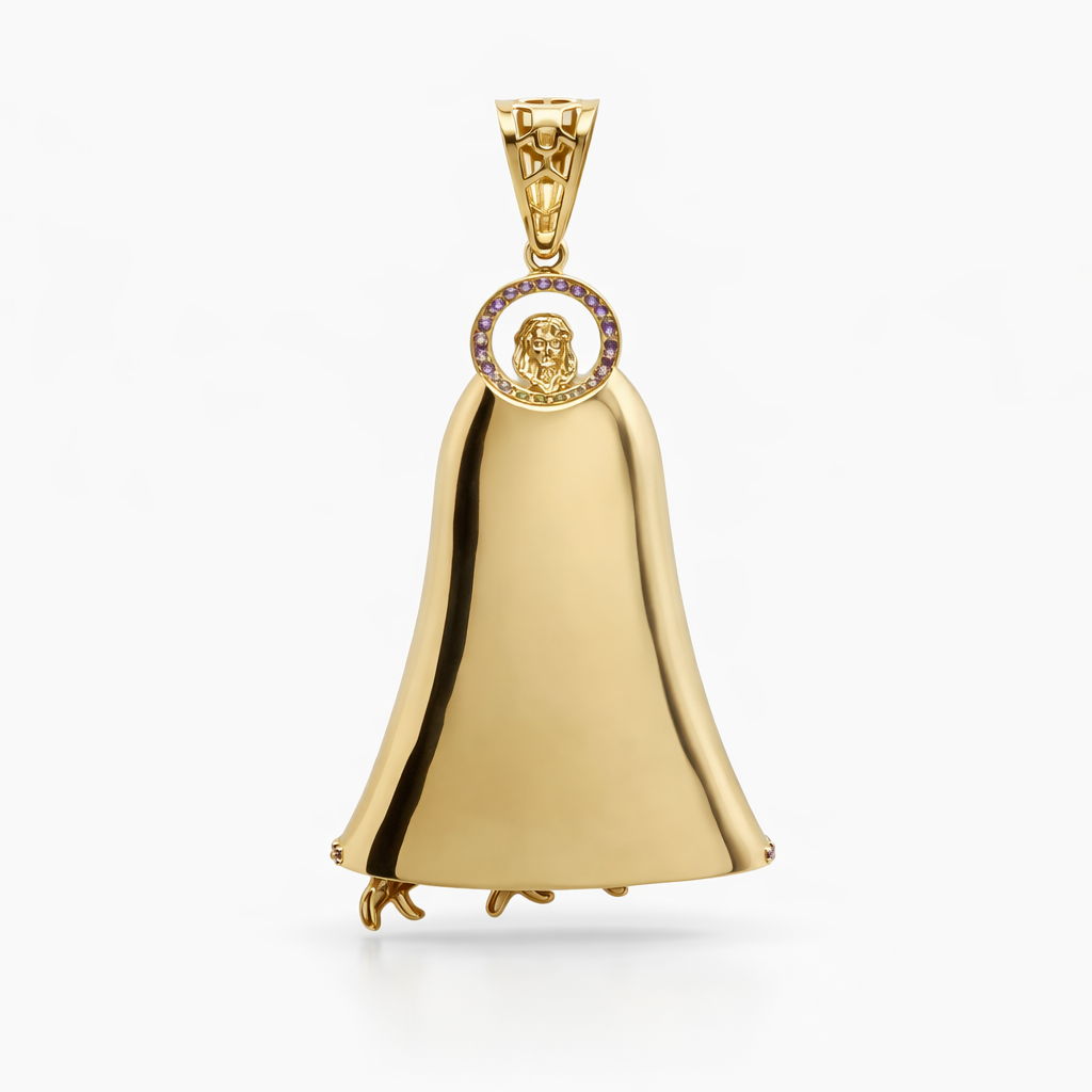 Dije de San Lázaro con Piedras en Oro 10K Daisy Joyeria