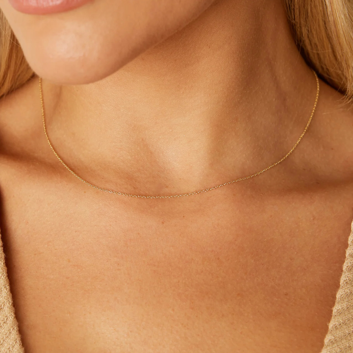 Collar Cadena de Eslabón Cable Clásico en Oro 10K Pochy Jewelry