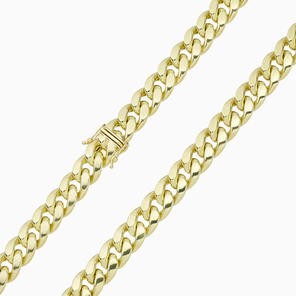 Cadena Cubana Hueca en Oro 10K Pochy Jewelry