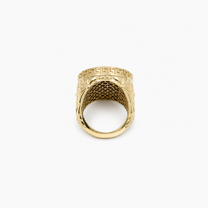 Anillo de Hombre Redondo con Diseño Geométrico 10K Daisy Joyeria