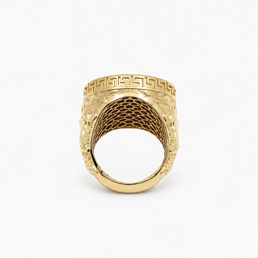 Anillo de Hombre Redondo con Piedras Brillantes 10K Daisy Joyeria