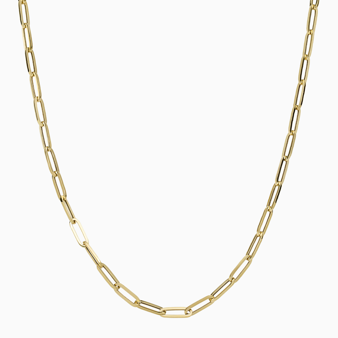 Cadena Paper Clip Hueca en Oro 10K Daisy Joyeria