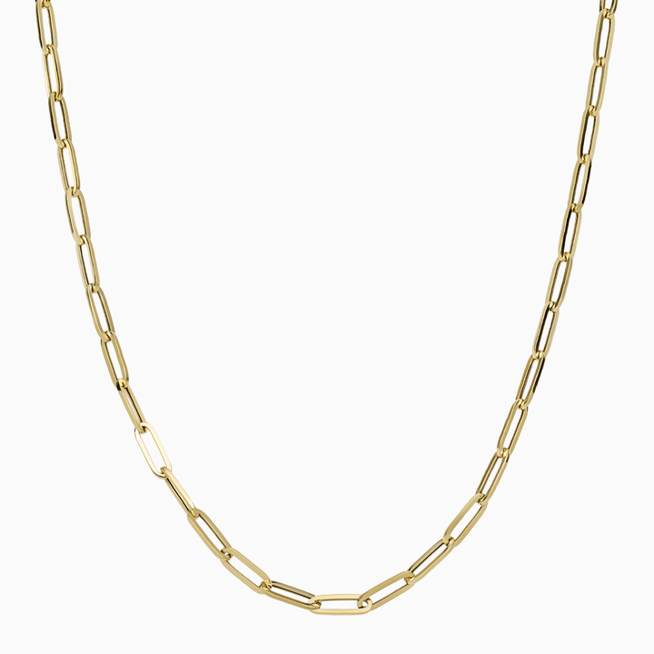 Cadena Paper Clip Hueca en Oro 10K Daisy Joyeria