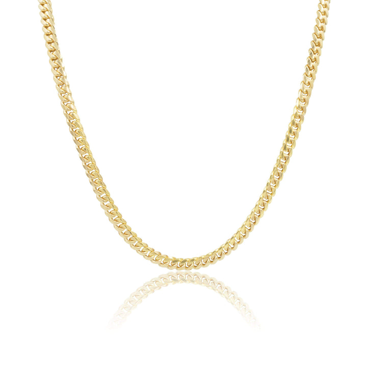 Cadena Cubana Sólida Hecha a Máquina de 6mm – Oro 10K Pochy Jewelry