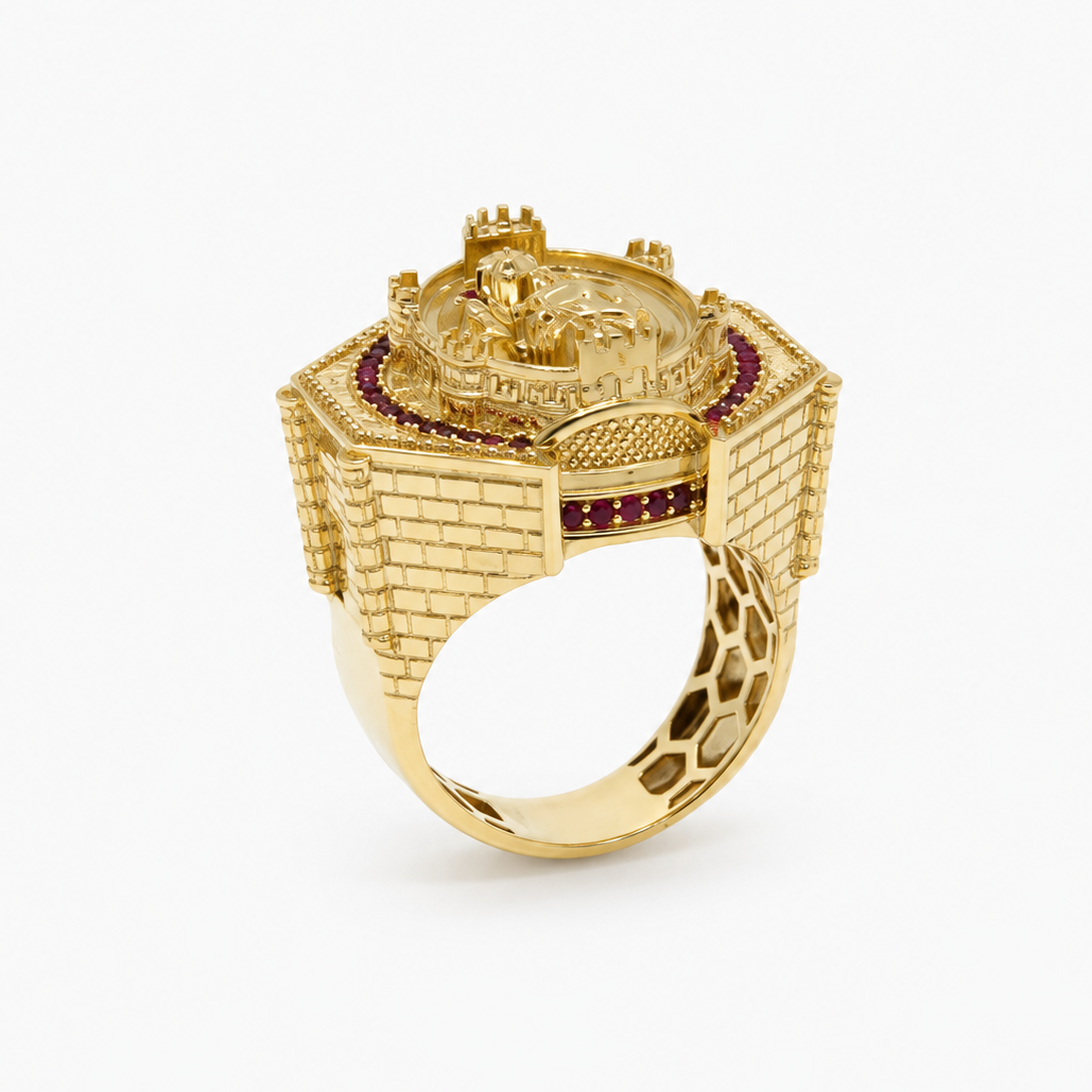 Anillo de Hombre Santa Bárbara en Oro 10K Daisy Joyeria